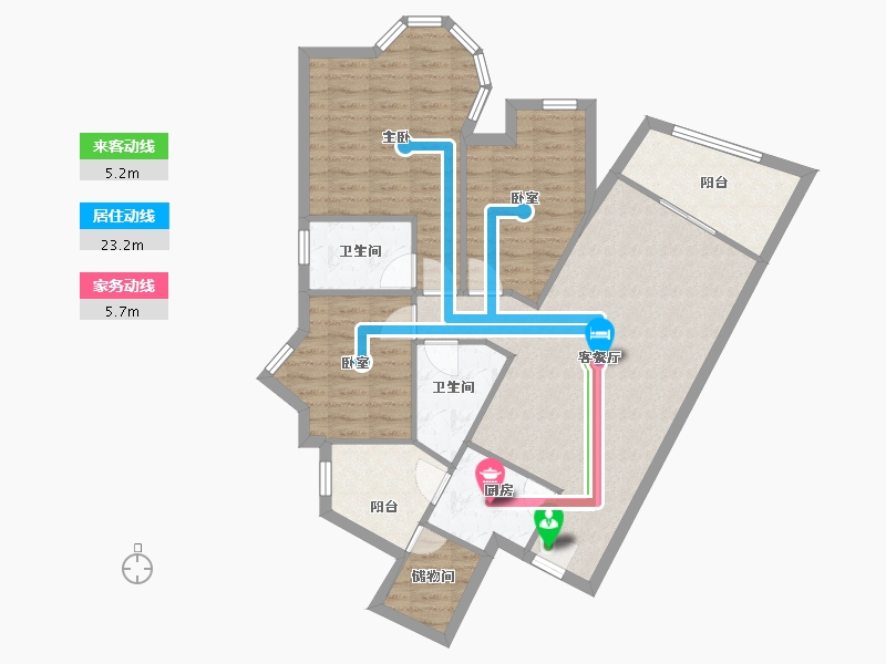 广东省-东莞市-绿茵华庭-90.00-户型库-动静线