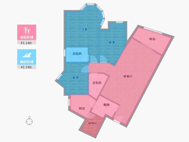 广东省-东莞市-绿茵华庭-90.00-户型库-动静分区