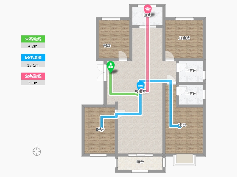 甘肃省-白银市-万盛银时代-130.00-户型库-动静线