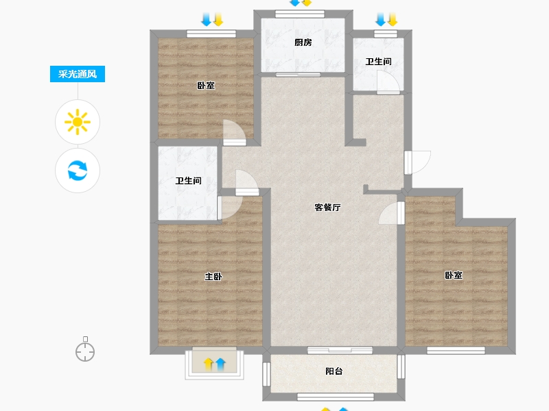 河南省-济源市-和谐家园-100.00-户型库-采光通风