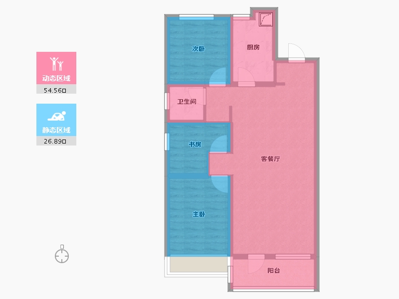 辽宁省-沈阳市-郡源悦城-75.73-户型库-动静分区