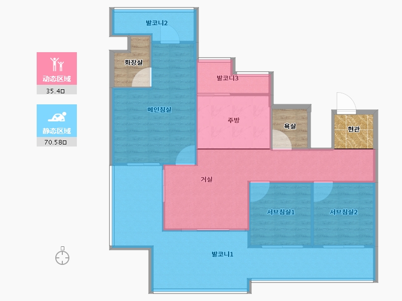 경기도-화성시-동탄숲속마을자연앤경남아너스빌(1124)-107.91-户型库-动静分区