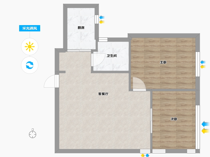 上海-上海市-荣成大厦-62.00-户型库-采光通风