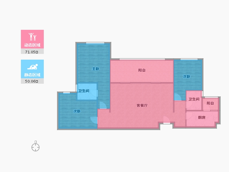 重庆-重庆市-首创嘉陵岸-98.00-户型库-动静分区