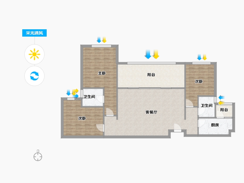 重庆-重庆市-首创嘉陵岸-98.00-户型库-采光通风