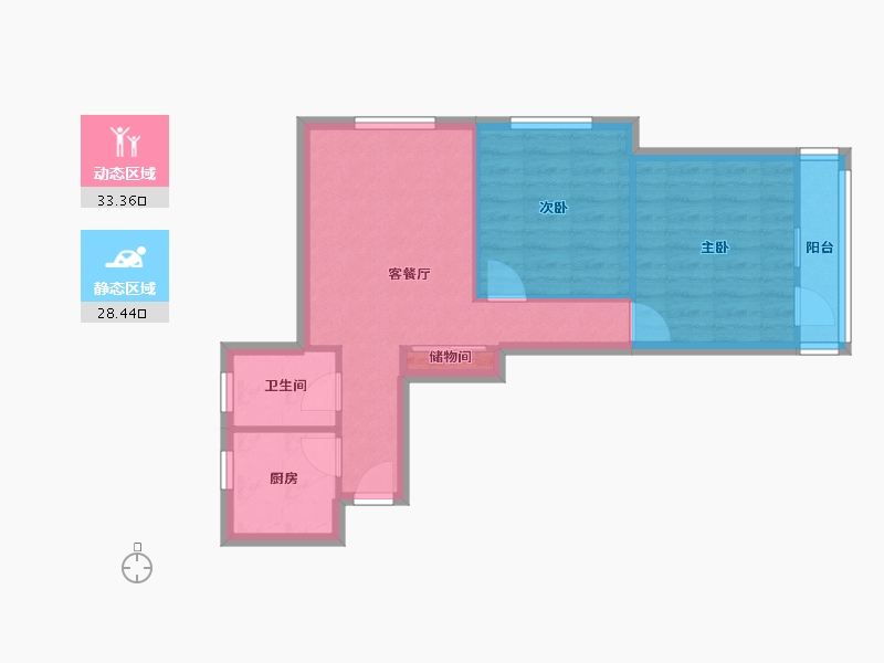 北京-北京市-八角南里小区-60.50-户型库-动静分区