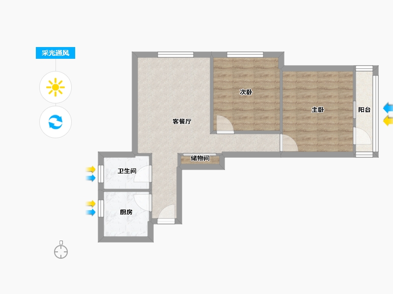 北京-北京市-八角南里小区-60.50-户型库-采光通风