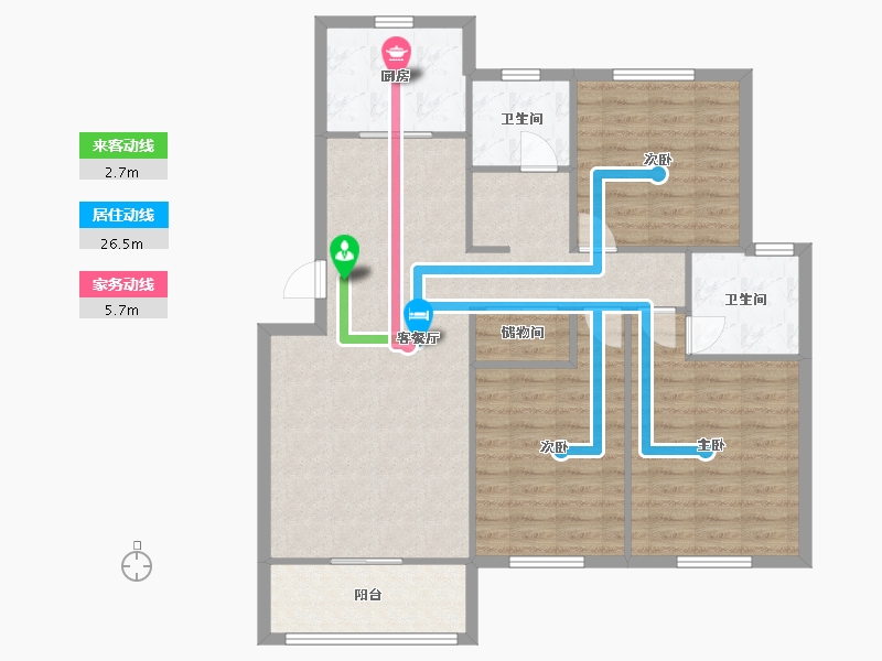 江苏省-徐州市-茶庵小区-110.00-户型库-动静线