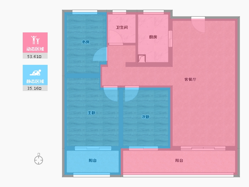 山东省-德州市-崇德园-90.00-户型库-动静分区