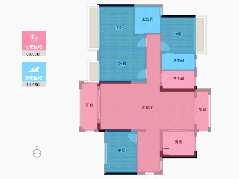 广东省-梅州市-宝利园大厦-130.00-户型库-动静分区