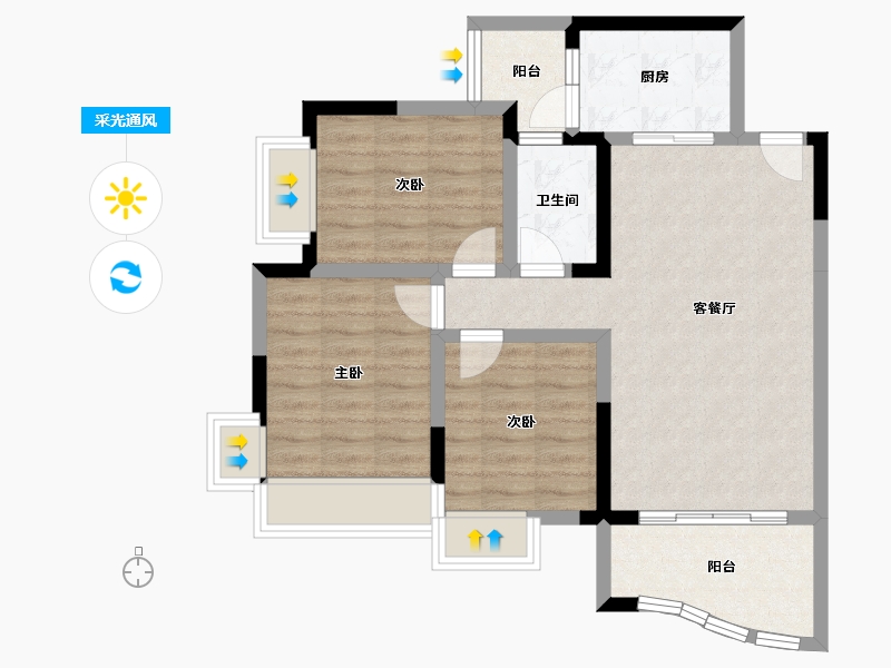 四川省-成都市-朗诗·观山樾-101.03-户型库-采光通风