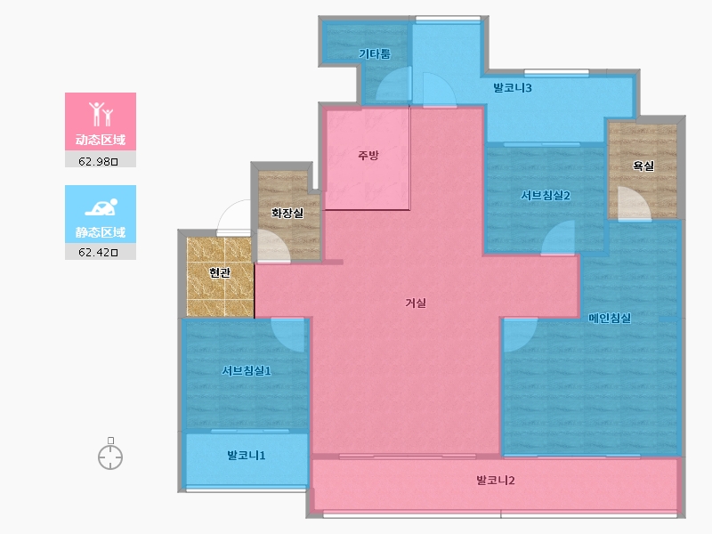 경기도-용인시 기흥구-용인보정꿈에그린-129.28-户型库-动静分区