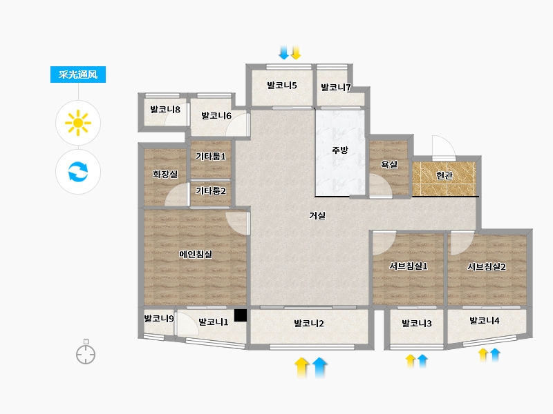 서울특별시-강서구-마곡엠밸리7단지-111.51-户型库-采光通风