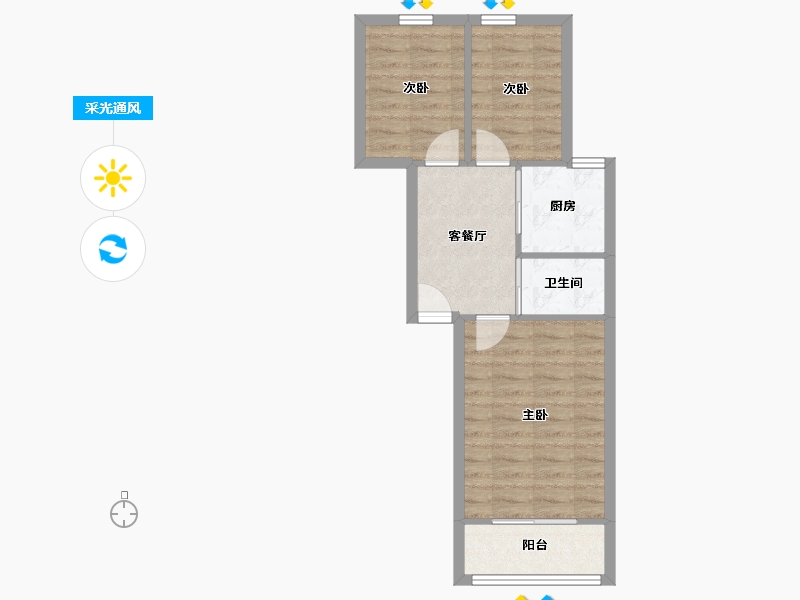 江苏省-南京市-王府园小区-49.00-户型库-采光通风