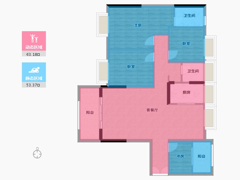 河南省-信阳市-上河城-109.00-户型库-动静分区