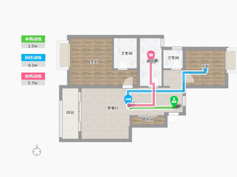 上海-上海市-荣乐水岸2期-75.00-户型库-动静线