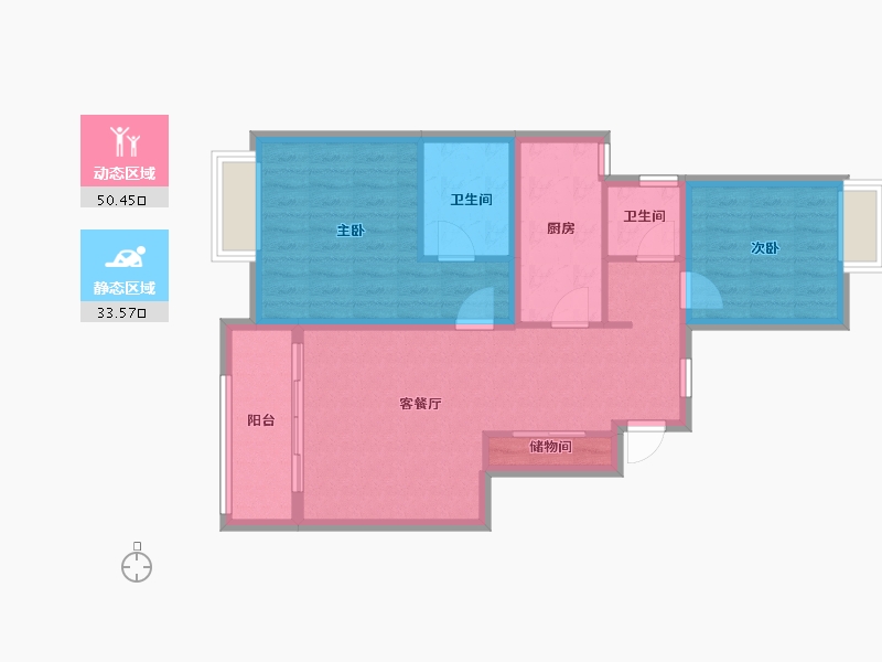 上海-上海市-荣乐水岸2期-75.00-户型库-动静分区