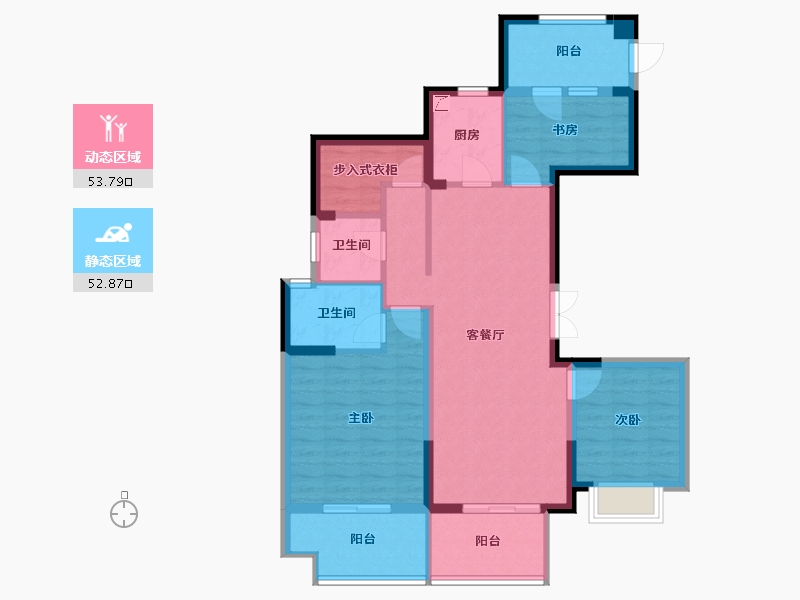 浙江省-嘉兴市-中筑名瑞华府-116.44-户型库-动静分区