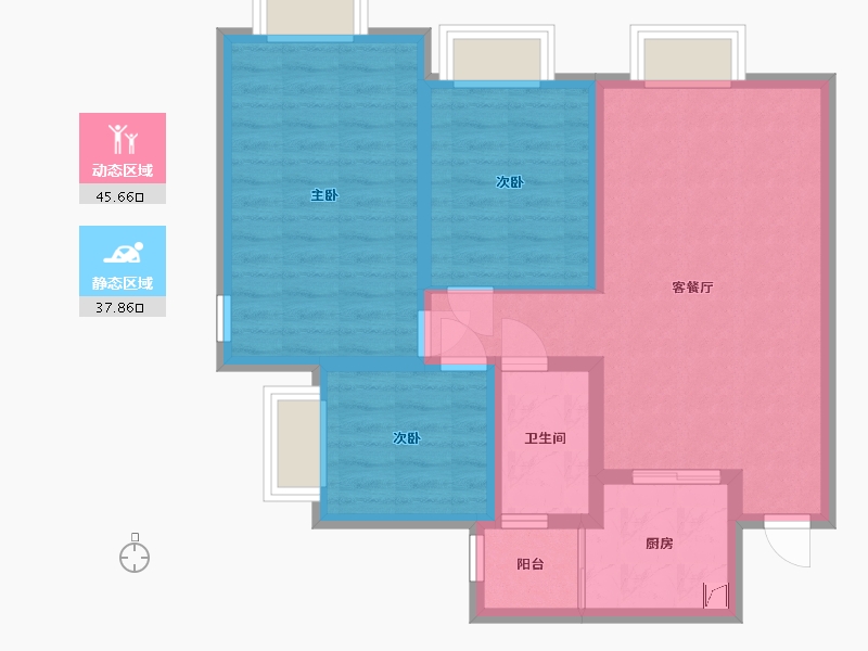 四川省-凉山彝族自治州-乐荟城-86.00-户型库-动静分区