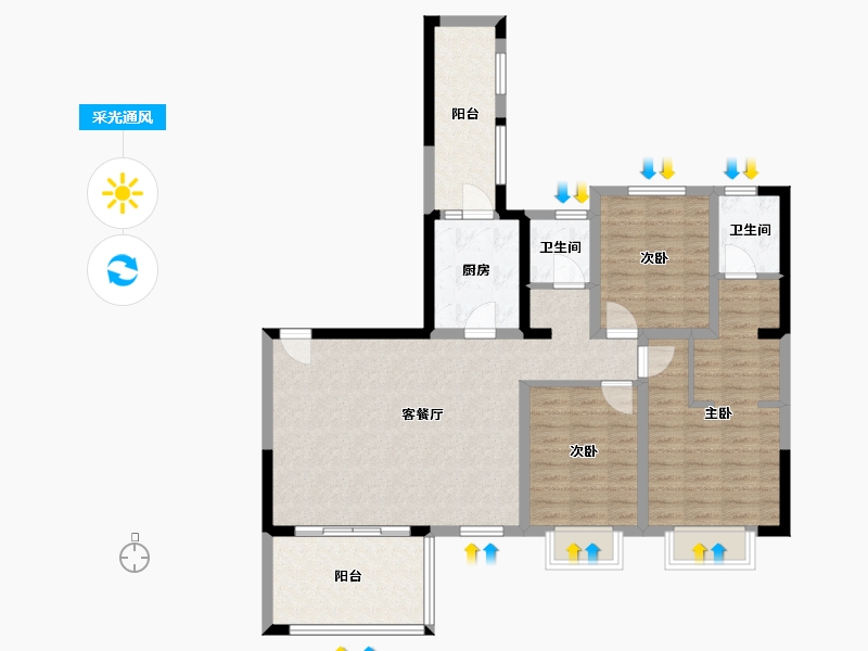 四川省-成都市-海棠时代广场-104.00-户型库-采光通风