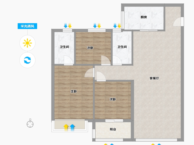 山东省-济南市-万和府-120.00-户型库-采光通风