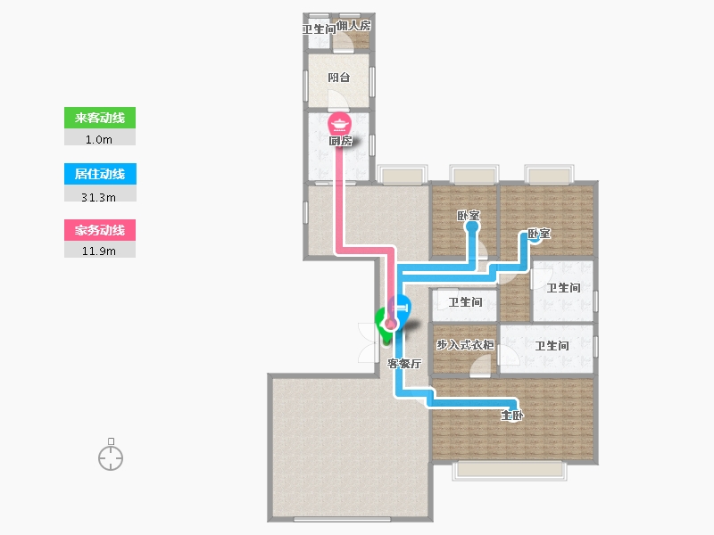 上海-上海市-汤臣臻园-240.00-户型库-动静线