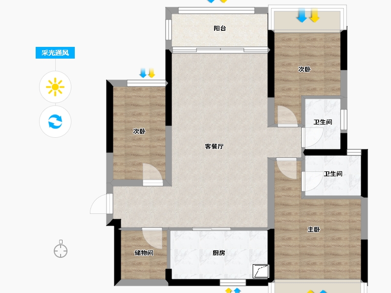 广西壮族自治区-柳州市-温馨772-100.00-户型库-采光通风