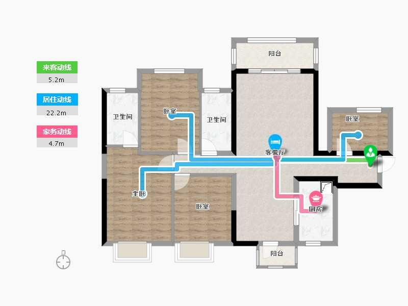 广西壮族自治区-南宁市-荣和·五象学府-100.00-户型库-动静线