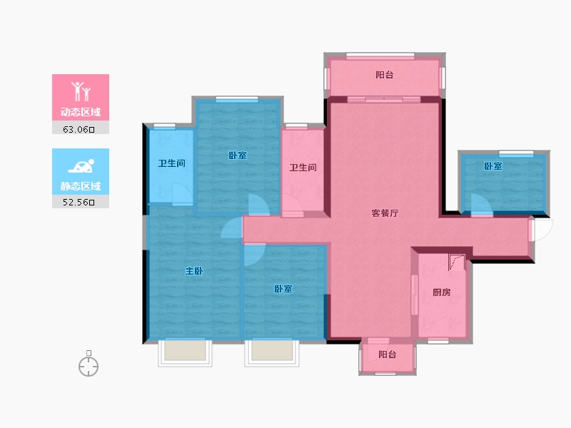 广西壮族自治区-南宁市-荣和·五象学府-100.00-户型库-动静分区