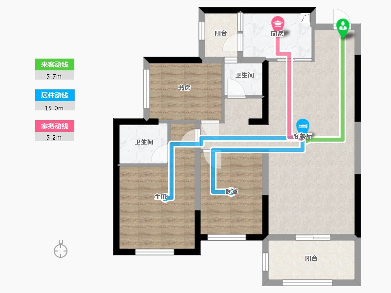 湖南省-长沙市-长房明宸府-83.19-户型库-动静线