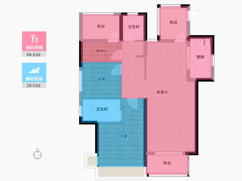 广东省-中山市-华发四季-98.00-户型库-动静分区