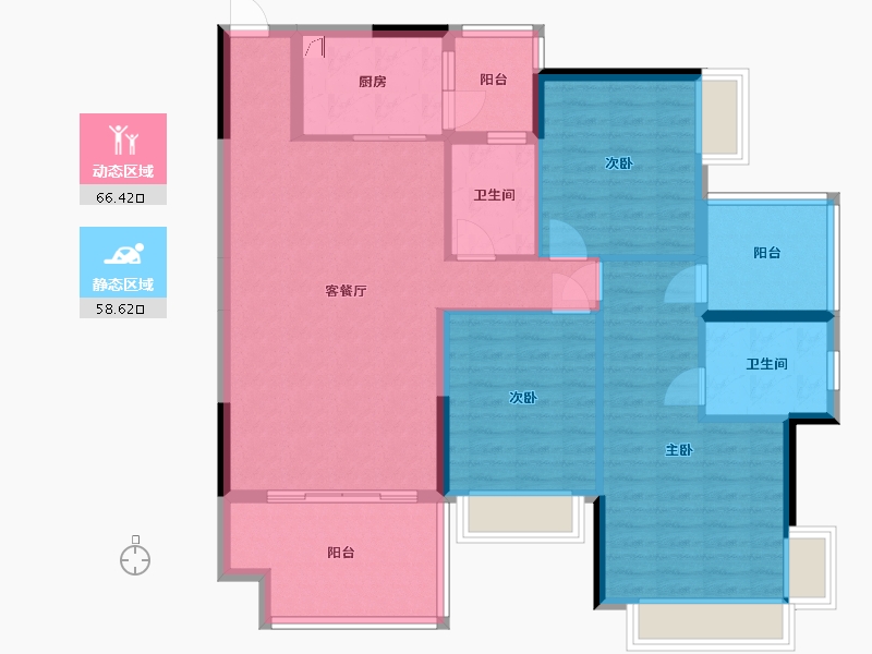 海南省-海口市-恒大美丽沙-111.34-户型库-动静分区