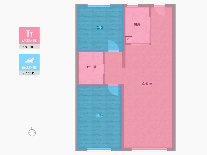 黑龙江省-哈尔滨市-汇智悦墅湾-75.00-户型库-动静分区