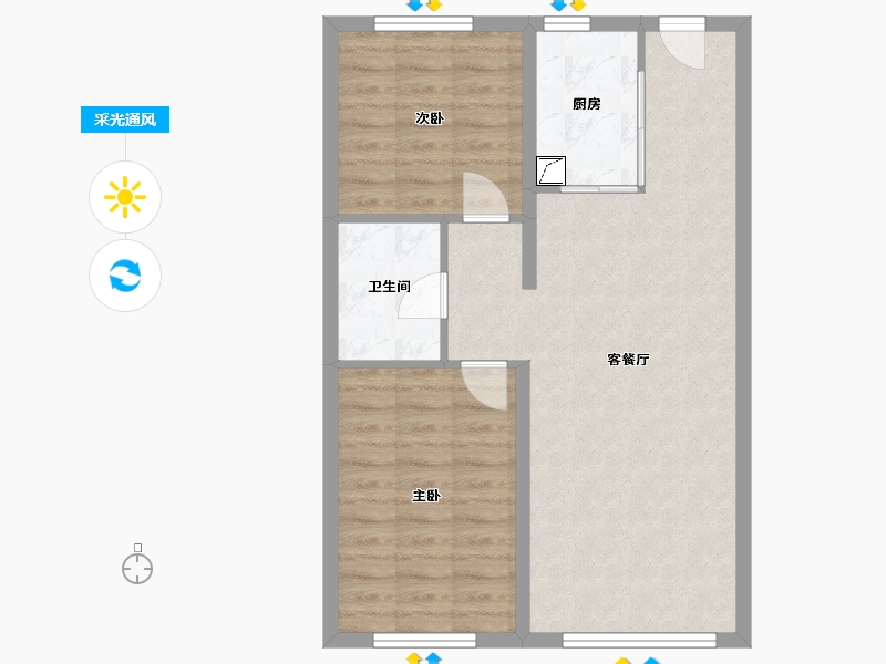 黑龙江省-哈尔滨市-汇智悦墅湾-75.00-户型库-采光通风