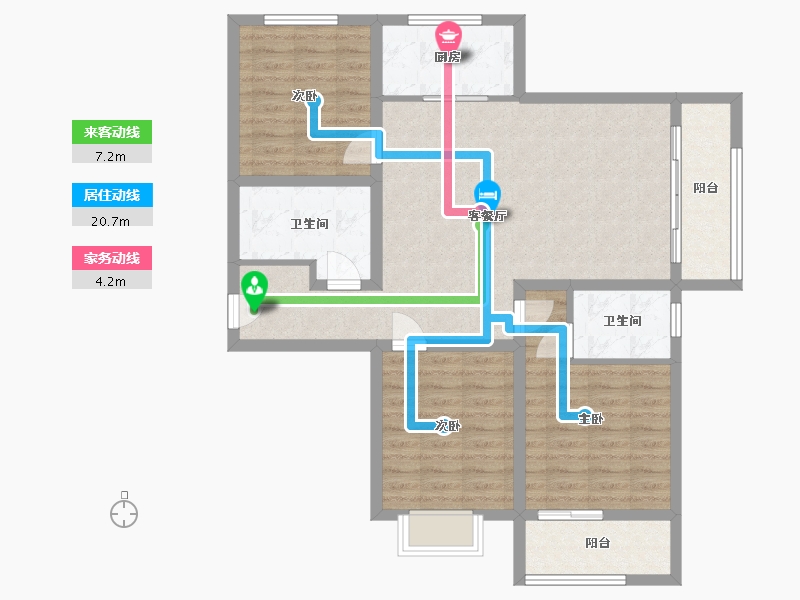 北京-北京市-新城壹号-104.00-户型库-动静线