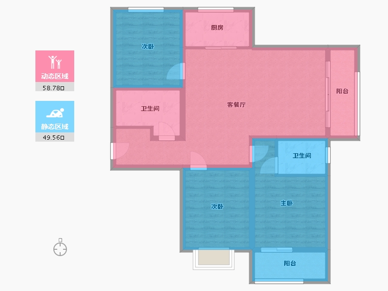 北京-北京市-新城壹号-104.00-户型库-动静分区