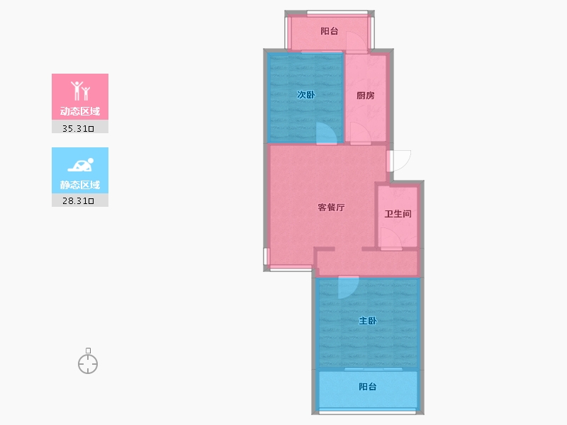 江苏省-南京市-郁金香花苑-55.00-户型库-动静分区