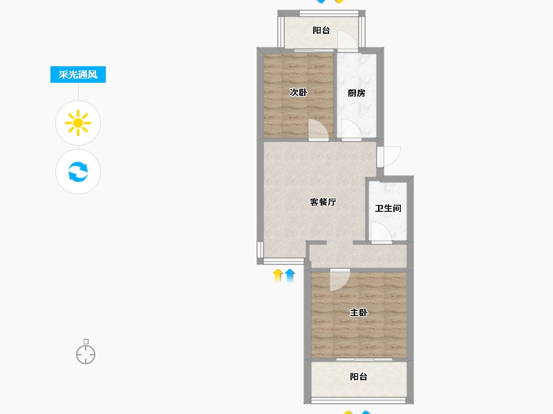 江苏省-南京市-郁金香花苑-55.00-户型库-采光通风