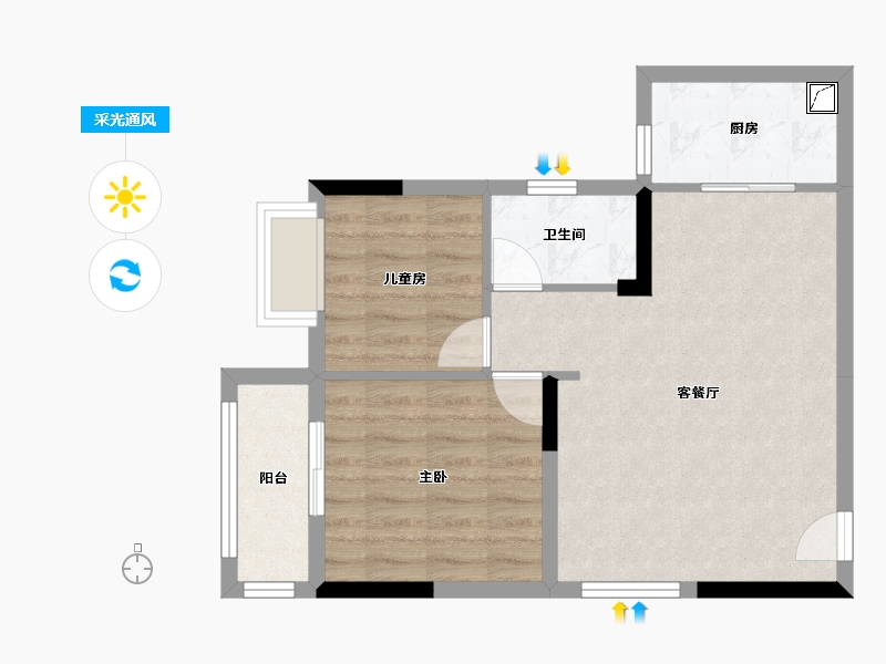 广西壮族自治区-柳州市-栗园新居-50.00-户型库-采光通风