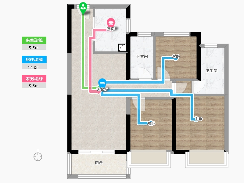 湖北省-荆州市-荆州领地·兰台府-76.00-户型库-动静线