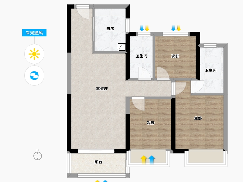 湖北省-荆州市-荆州领地·兰台府-76.00-户型库-采光通风