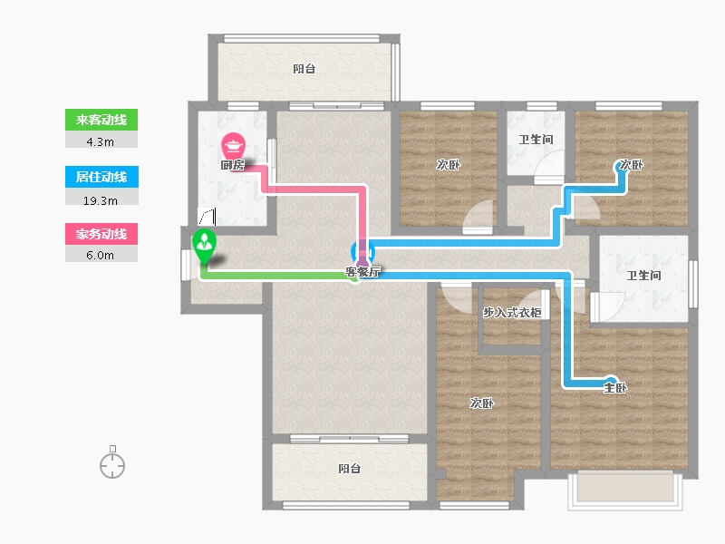 陕西省-宝鸡市-宏运海河湾-154.00-户型库-动静线