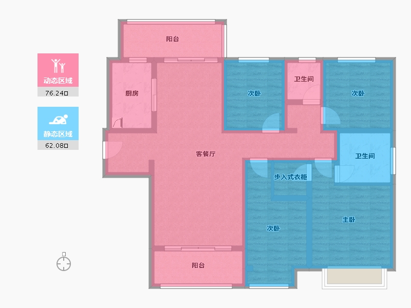 陕西省-宝鸡市-宏运海河湾-154.00-户型库-动静分区