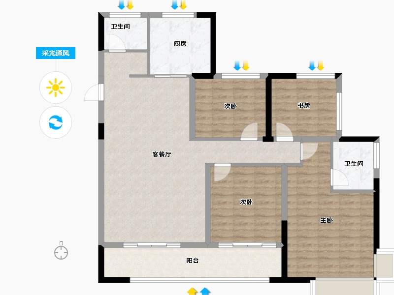 山东省-泰安市-光明智谷-111.76-户型库-采光通风