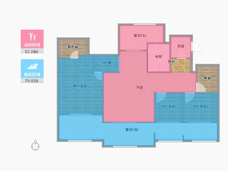 경기도-화성시-향남시범넓은들마을에일린의뜰-124.68-户型库-动静分区