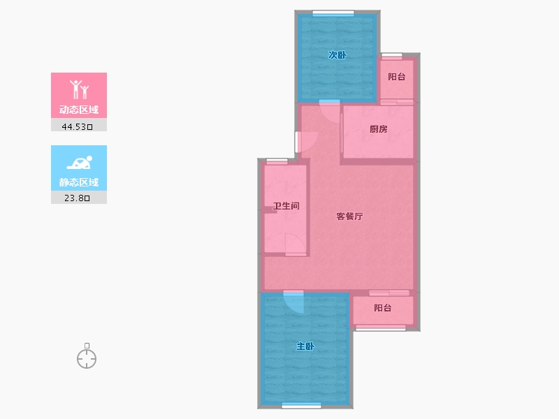 北京-北京市-云景里-南区-64.79-户型库-动静分区