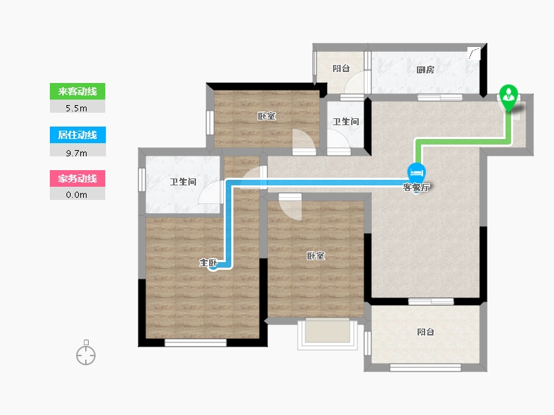 贵州省-铜仁市-松江希望城A区-90.00-户型库-动静线