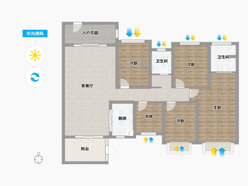 海南省-海口市-雅典郡-108.00-户型库-采光通风