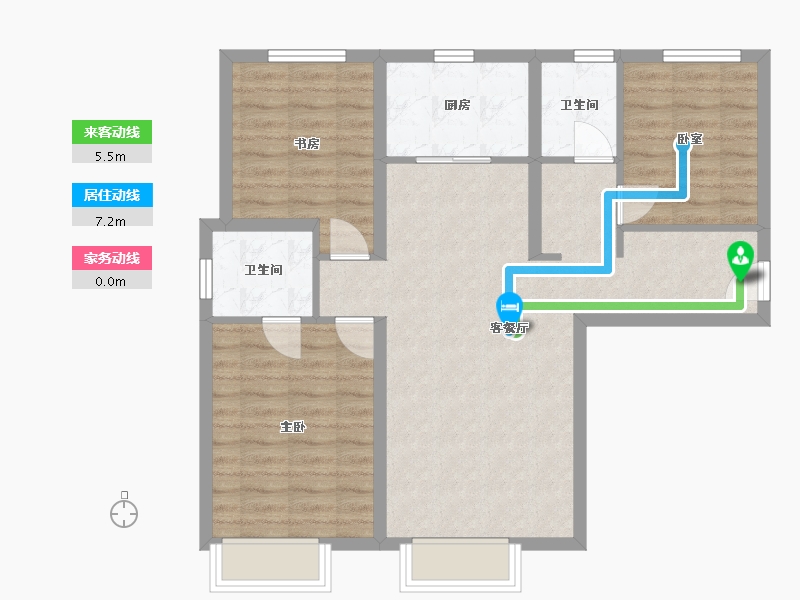 新疆维吾尔自治区-乌鲁木齐市-领地锦尚兰台-93.95-户型库-动静线