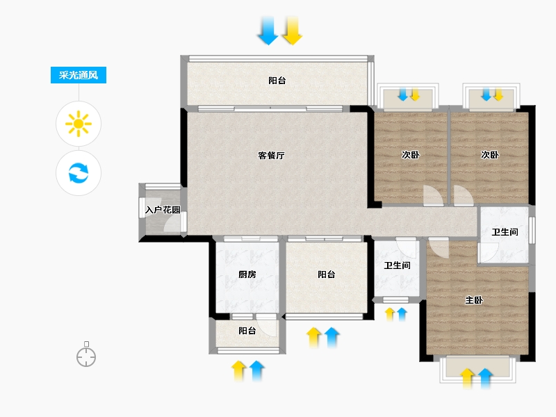 广西壮族自治区-来宾市-悠然雅居-135.00-户型库-采光通风